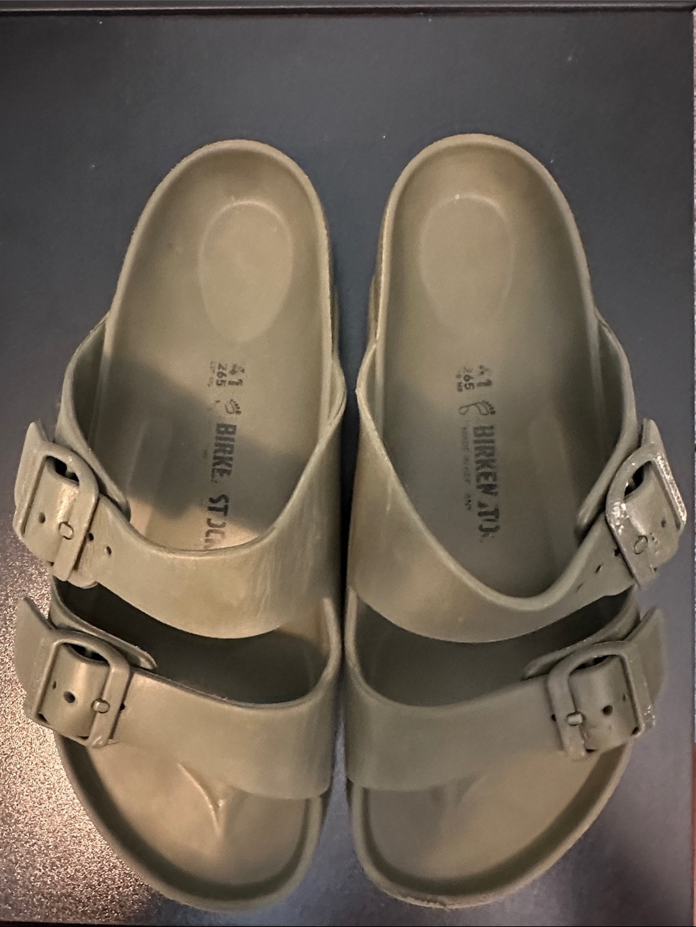 Birkenstock EVA Dual-Strap Sandals in Olive